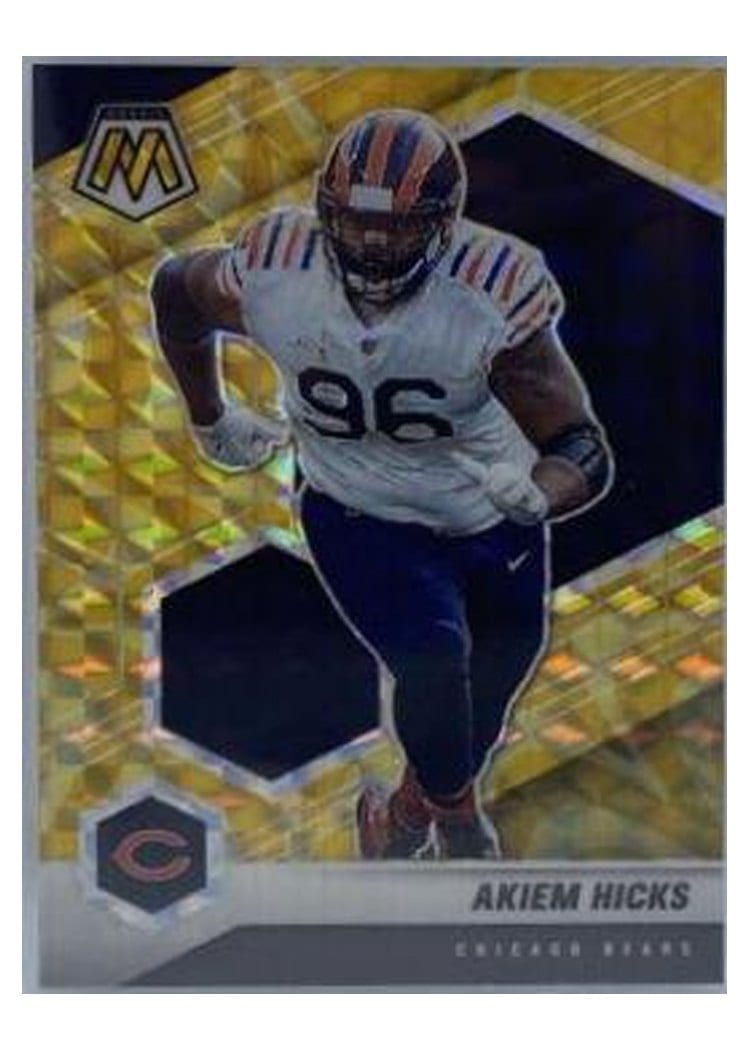 2021 Panini Mosaic Base Set Akiem Hicks Reactive Yellow Mosaic #45 card