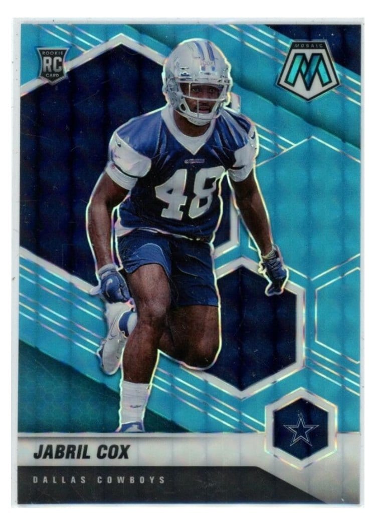 2021 Panini Mosaic Base Set Akiem Hicks Blue Fluorescent #45 card