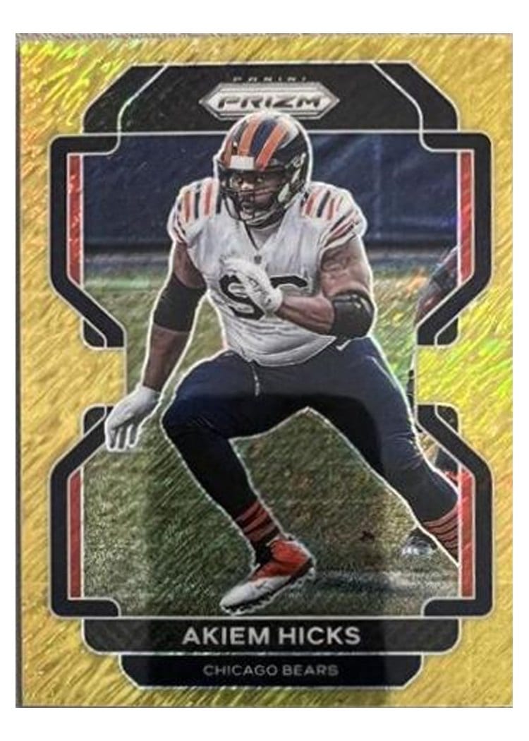 2021 Panini Prizm Base Set Akiem Hicks Gold Shimmer #162 card