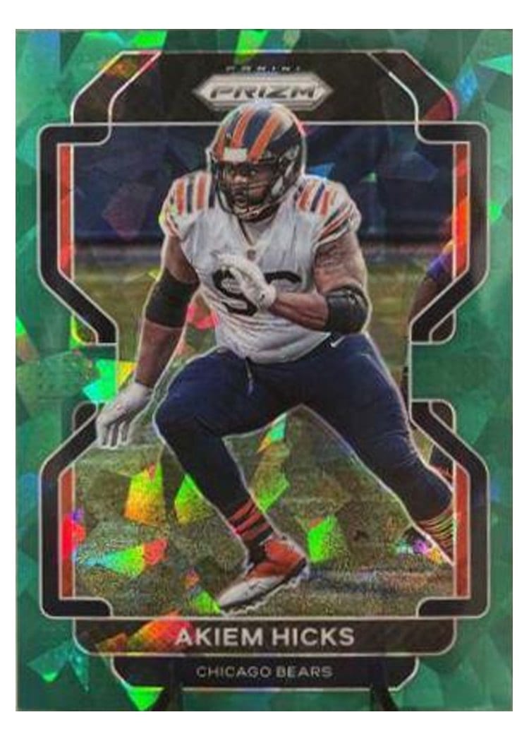 2021 Panini Prizm Base Set Akiem Hicks Green Ice Prizm #162 card