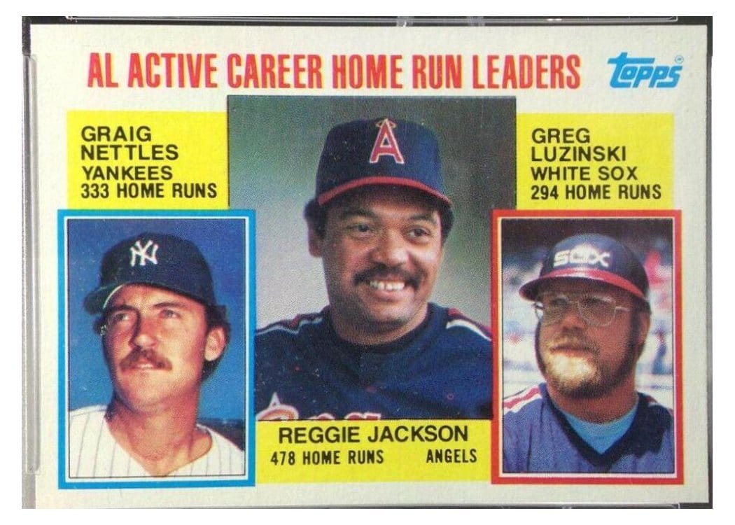 1984 Topps AL Active Career Home Run Leaders (Reggie Jackson / Graig Nettles / Greg Luzinski #712 card