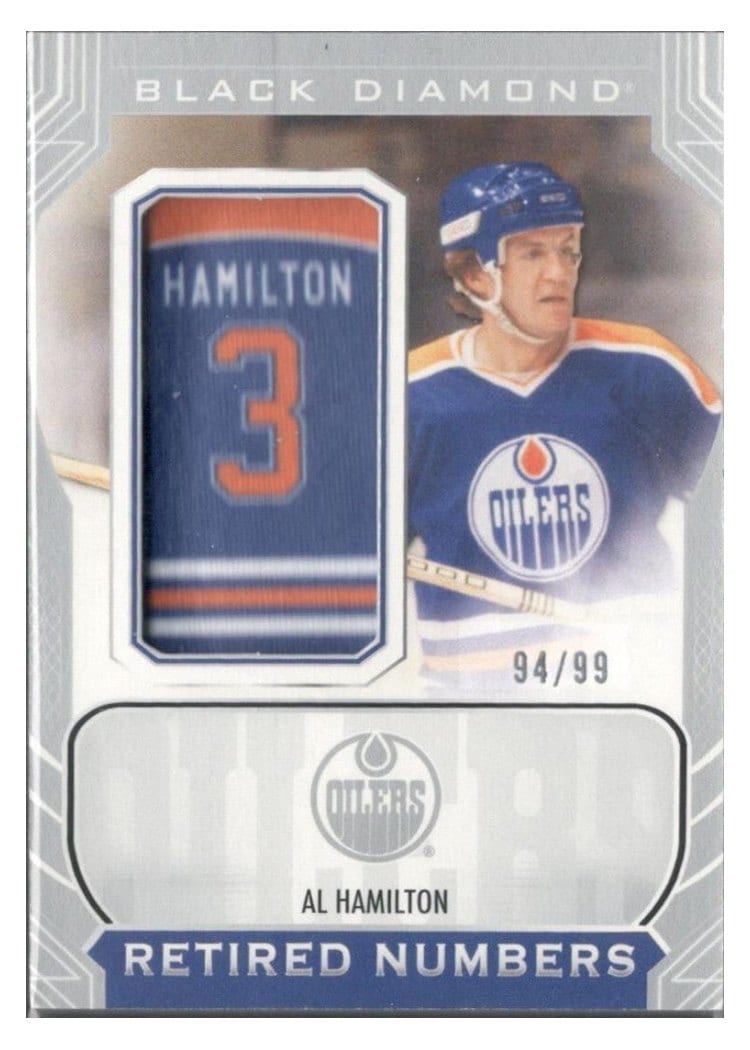 2024-25 Upper Deck Black Diamond Oilers Retired Number Patches Al Hamilton #ORNP-AH card