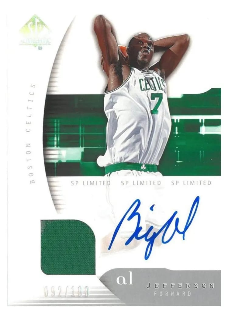 2005 SP Authentic Al Jefferson Limited Warm Ups Auto. #5 card