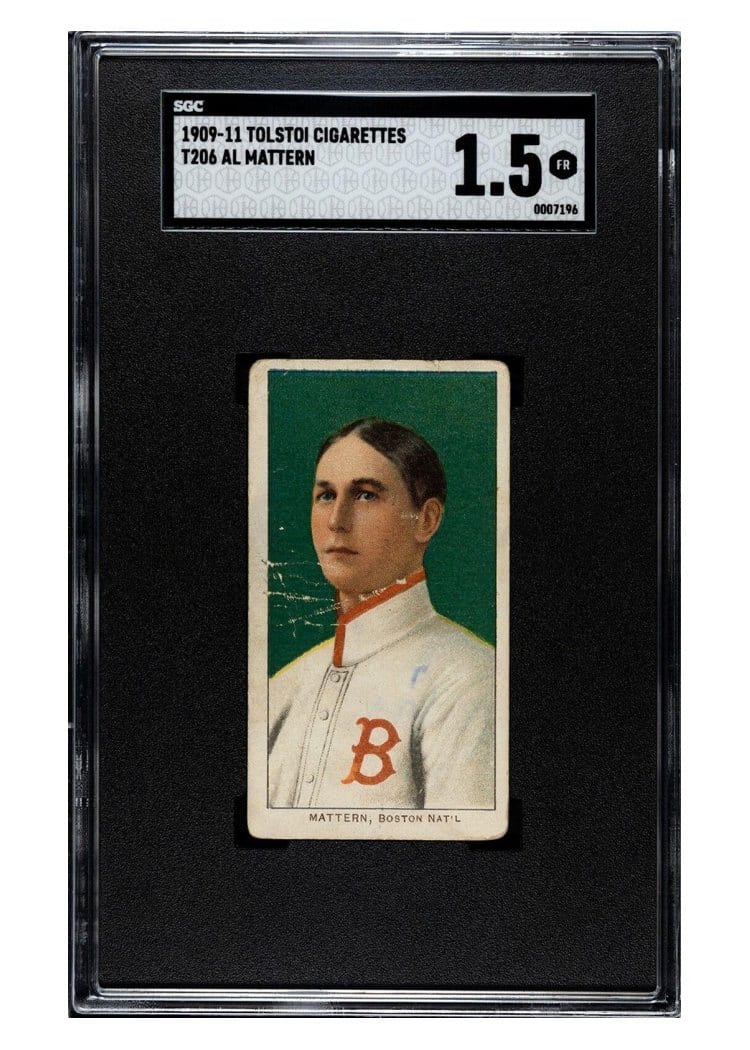 1909 T206 Tolstoi Al Mattern card