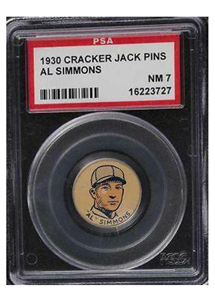1930 Cracker Jack Pins Al Simmons card