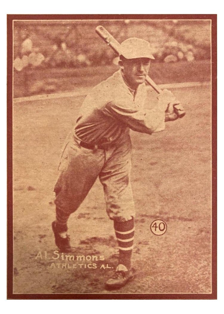 1931 W517 Al Simmons Hand Cut #40 card