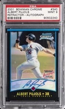 2001 Bowman Chrome Albert Pujols Refractor Autograph #340 card
