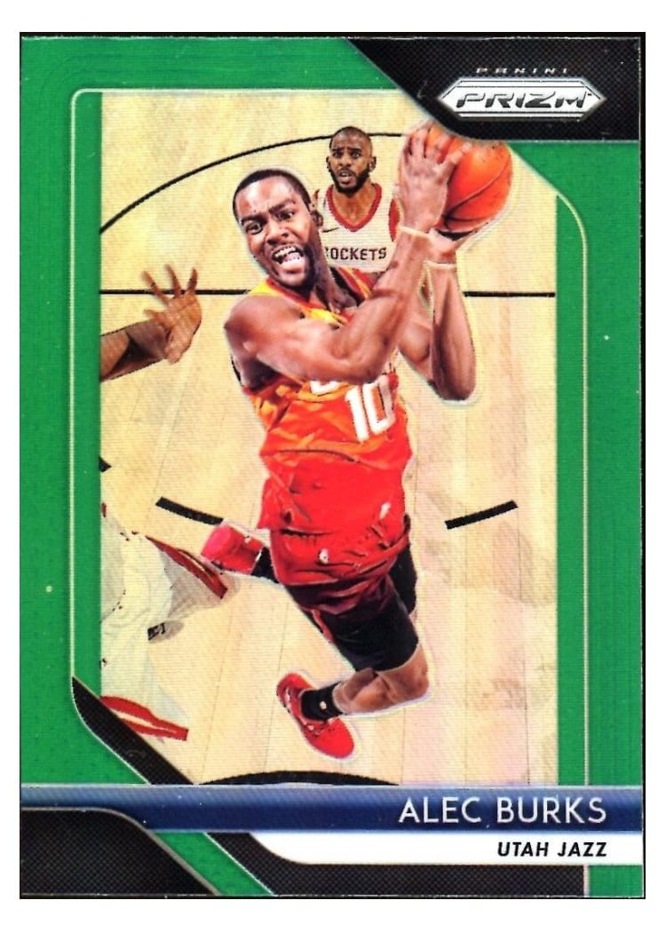 2018-19 Panini Prizm Base Set Alec Burks Green Prizm #203 card