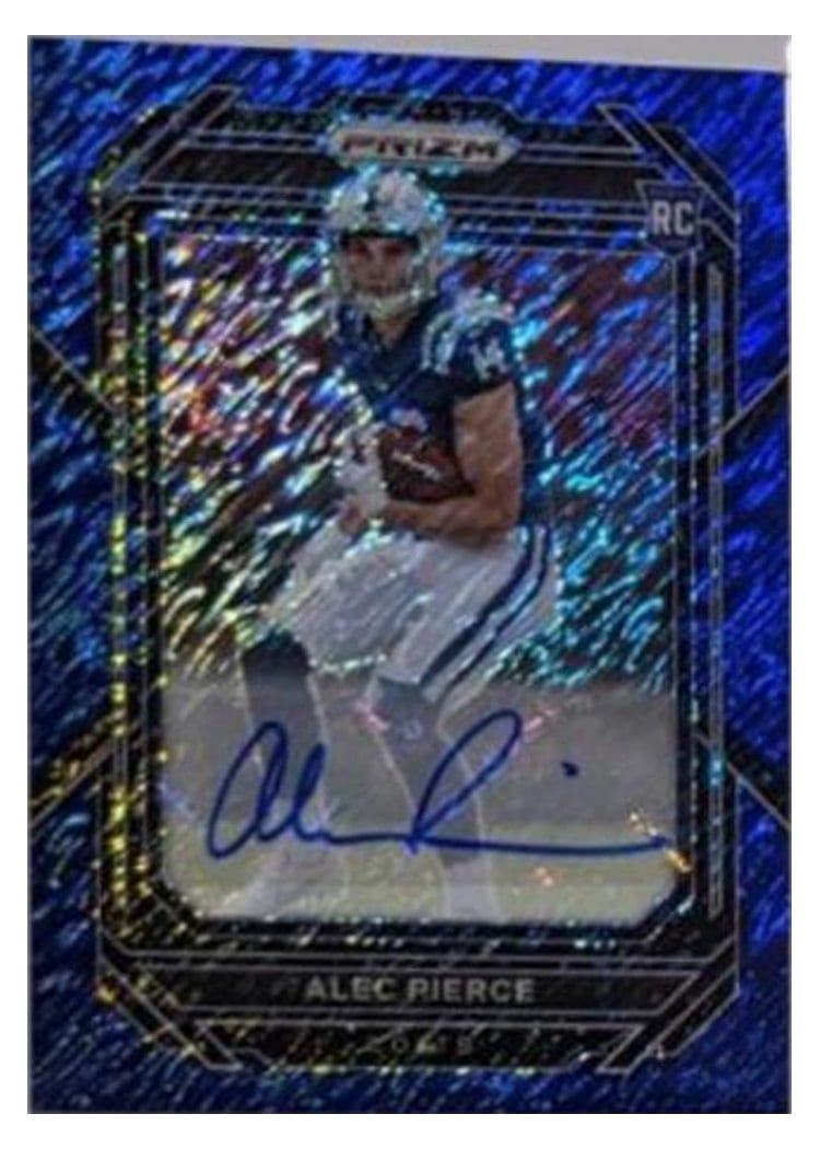 2022 Panini Prizm Base Set Alec Pierce Autograph Blue Shimmer #330 card