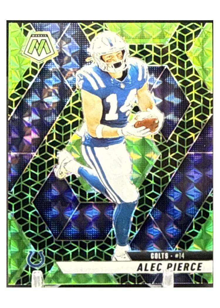 2025 Panini Mosaic Base Set Alec Pierce Green Spectris #76 card