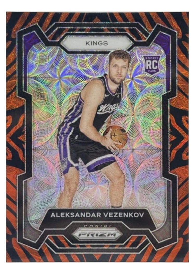 2023-24 Panini Prizm Base Set Aleksandar Vezenkov Choice Tiger Stripe #281 card