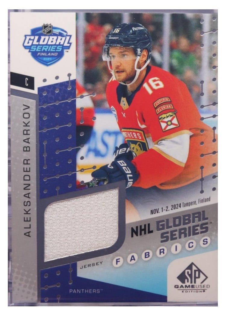 2025-26 SP Game Used 2024 Global Series Stars vs. Panthers Fabrics Aleksander Barkov #GSF2-8 card