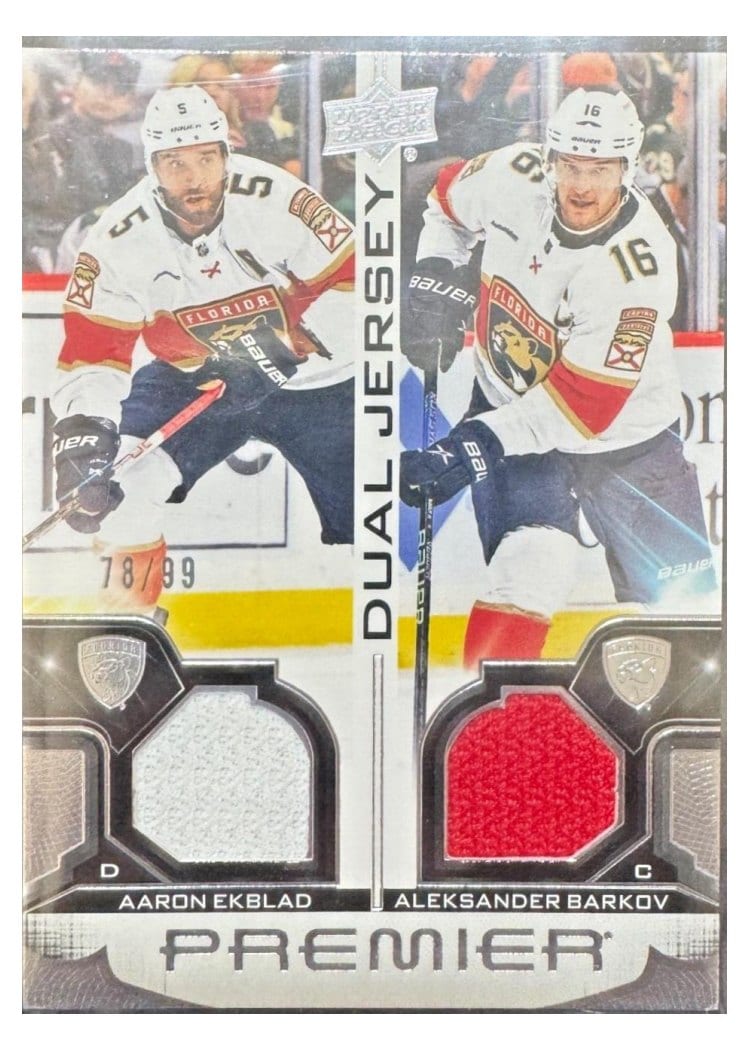 2022-23 Upper Deck Premier Premier Dual Jersey Aleksander Barkov/Aaron Ekblad #PD-ABAE card