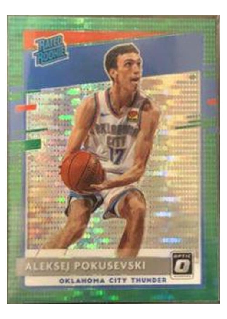 2020-21 Donruss Optic Base Set Aleksej Pokusevski Green Pulsar #167 card