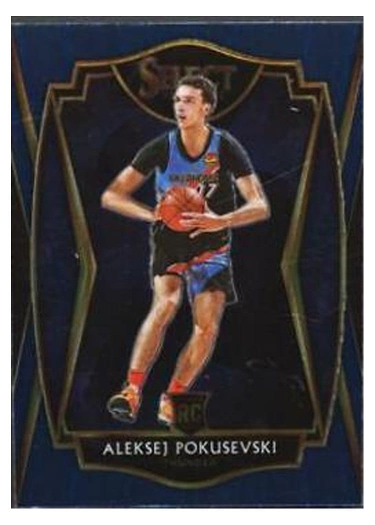 2020-21 Panini Select Base Set Aleksej Pokusevski Blue Prizm #176 card