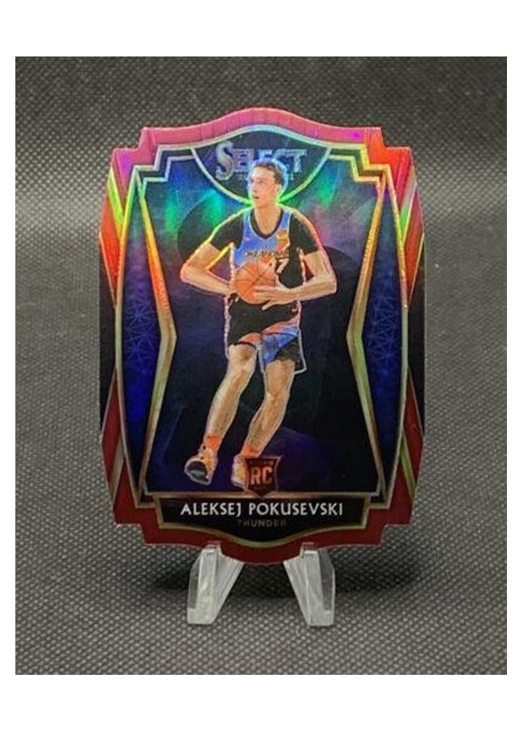 2020-21 Panini Select Base Set Aleksej Pokusevski Maroon Prizm Die Cut #176 card