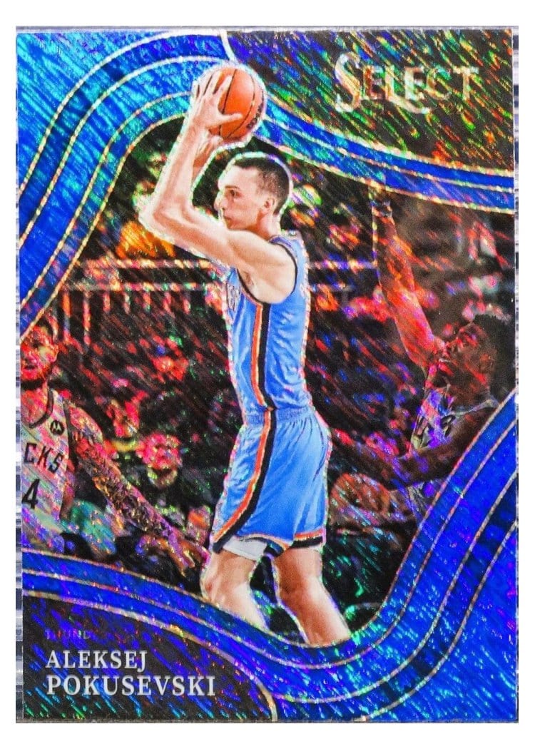 2021-22 Panini Select Base Set Aleksej Pokusevski Blue Shimmer #218 card