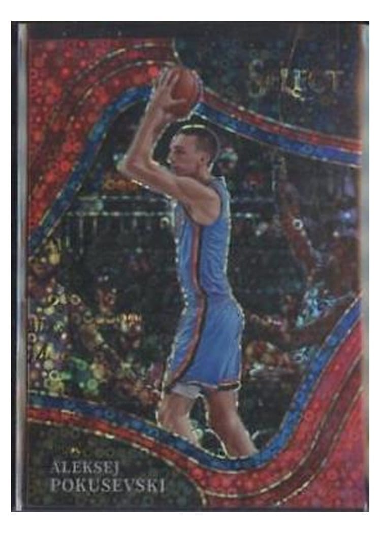 2021-22 Panini Select Base Set Aleksej Pokusevski Red Disco Prizm #218 card
