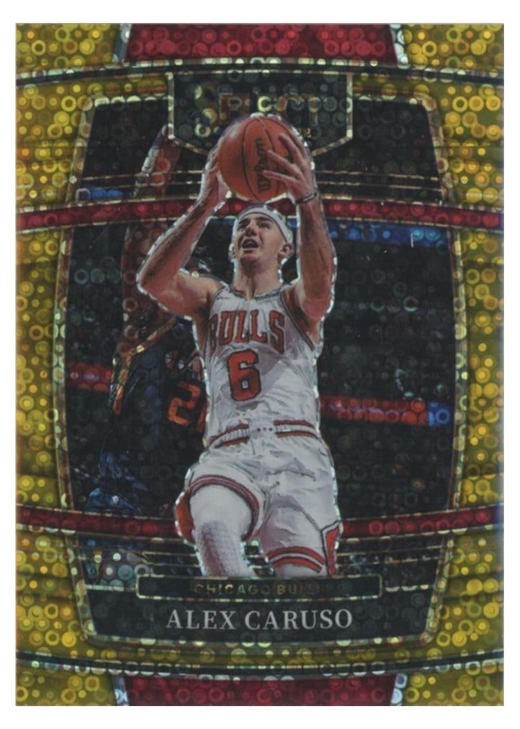 2021-22 Panini Select Base Set Alex Caruso Gold Disco Prizm #9 card