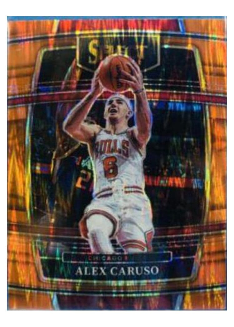 2021-22 Panini Select Base Set Alex Caruso Orange Flash Prizm #9 card