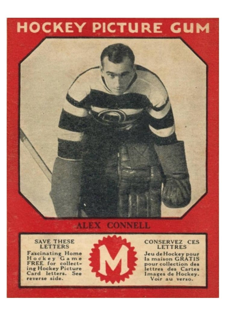 1933 V252 Canadian Gum Alex Connell card