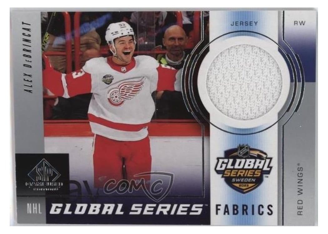 2024-25 SP Game Used 2023 Global Series Sweden Fabrics Alex DeBrincat #GSF-AD card