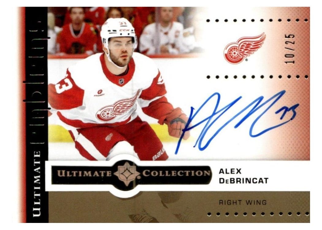 2024-25 Upper Deck Ultimate Collection Ultimate Emblems Autograph Alex DeBrincat #UE-AD card