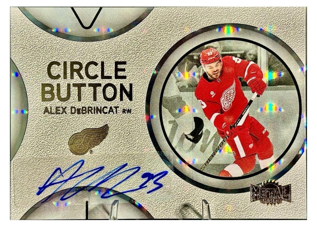 2025-26 SkyBox Metal Universe Circle Button Auto Alex DeBrincat #CB-7 card
