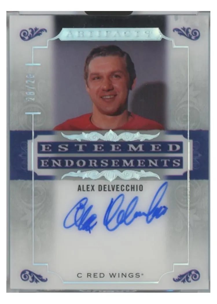 2018-19 Upper Deck Artifacts Esteemed Endorsements Alex Delvecchio #EE-AD card