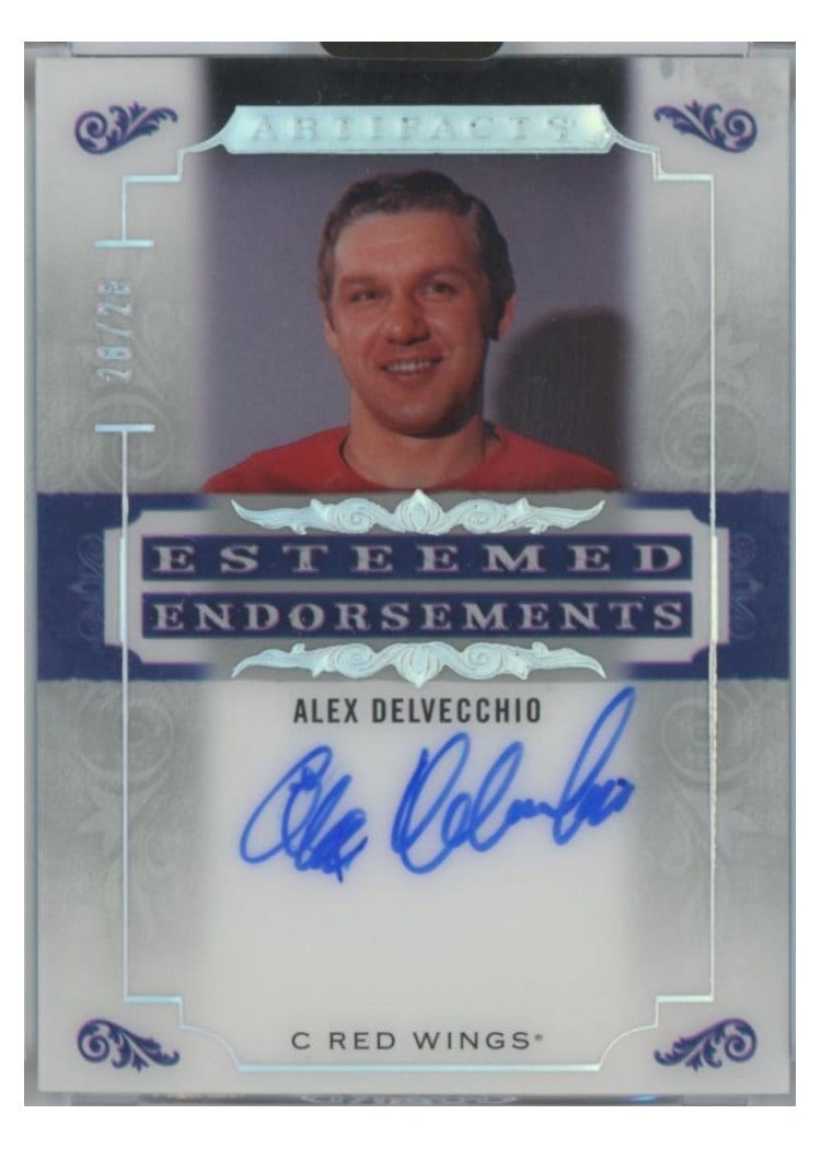 2024-25 Upper Deck Artifacts Esteemed Endorsements Alex Delvecchio #EE-AD card