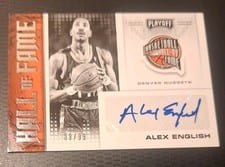 2020-21 Panini Chronicles Hall of Fame Autographs Alex English #HOF-AEN card