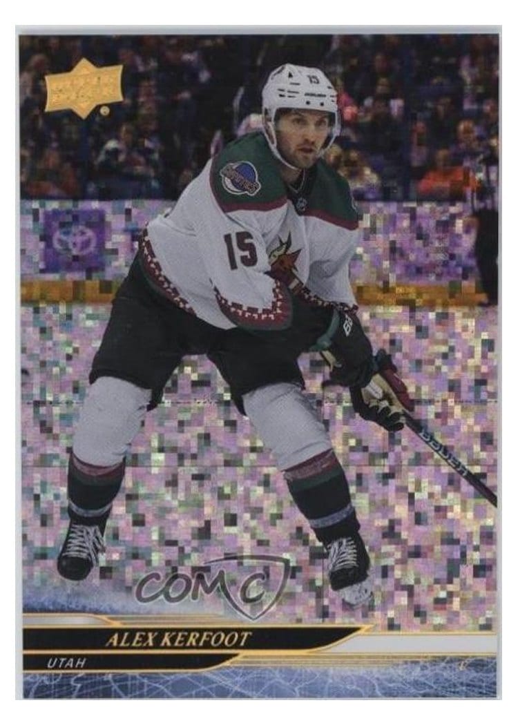2024-25 Upper Deck Base Set Alex Kerfoot Speckled Rainbow #9 card