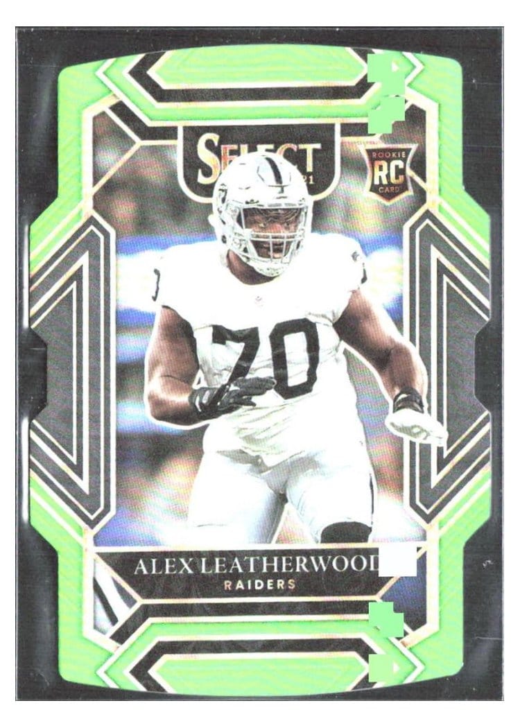 2021 Panini Select Base Set Alex Leatherwood Green Die Cut #286 card