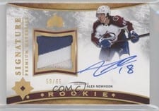 2021-22 Upper Deck Ultimate Collection Rookie Signature Premium Materials Alex Newhook #RSP-AN