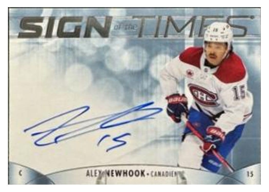 2023-24 SP Authentic Sign of the Times Auto Alex Newhook #SOTT-AN card