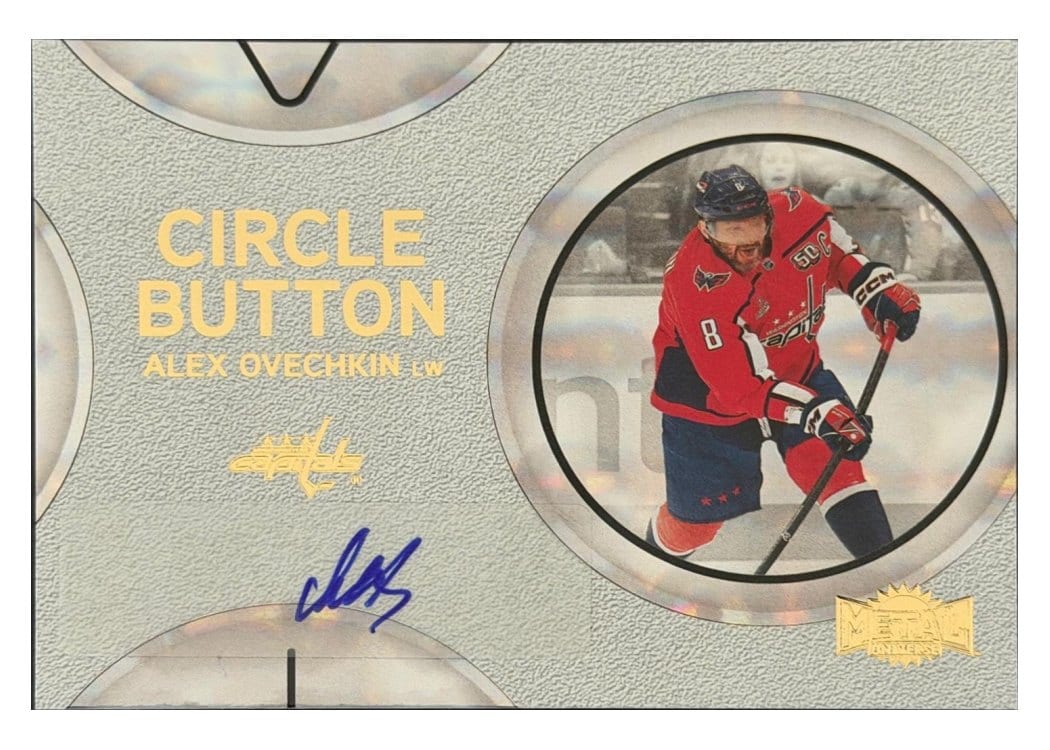 2025-26 SkyBox Metal Universe Circle Button Auto Alex Ovechkin #CB-3 card