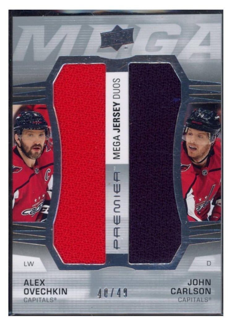 2021-22 Upper Deck Premier Premier Mega Jersey Duos Alex Ovechkin/John Carlson #PM2-CO card