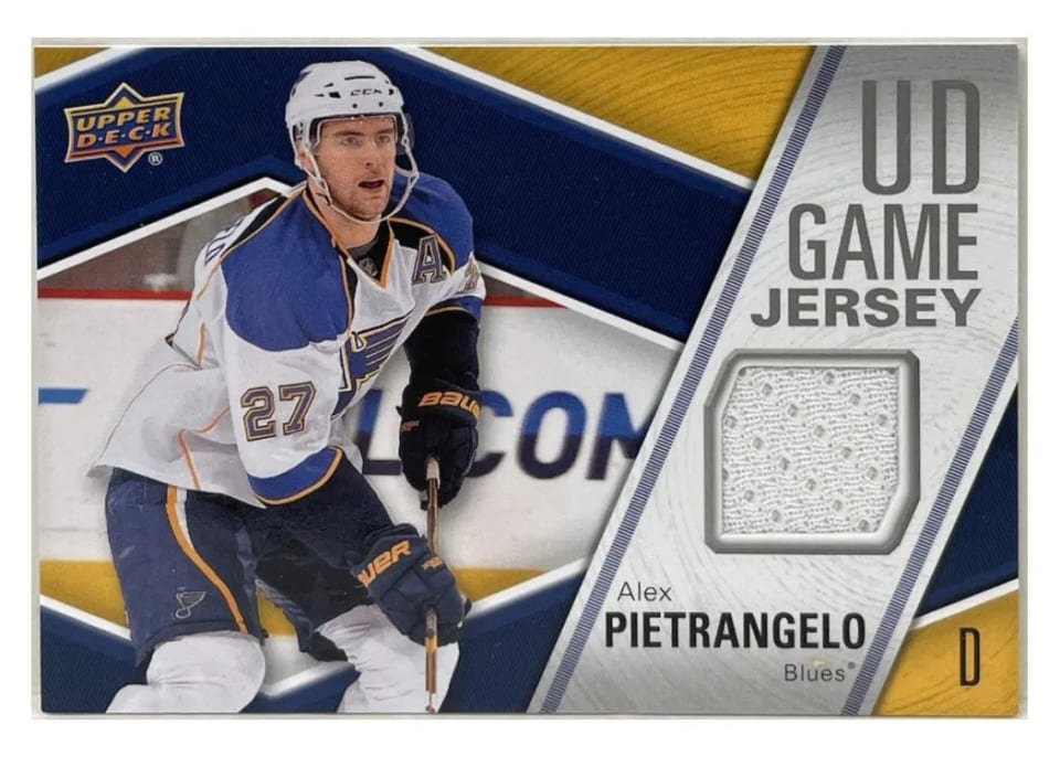 2011 Upper Deck UD Game Jersey Alex Pietrangelo #GJ-AP card