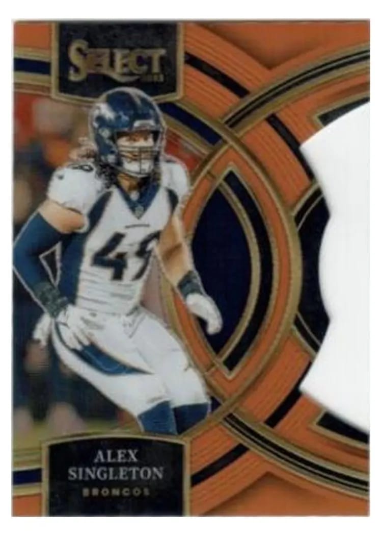 2023 Panini Select Base Set Alex Singleton Orange Prizm Die-Cut #144 card