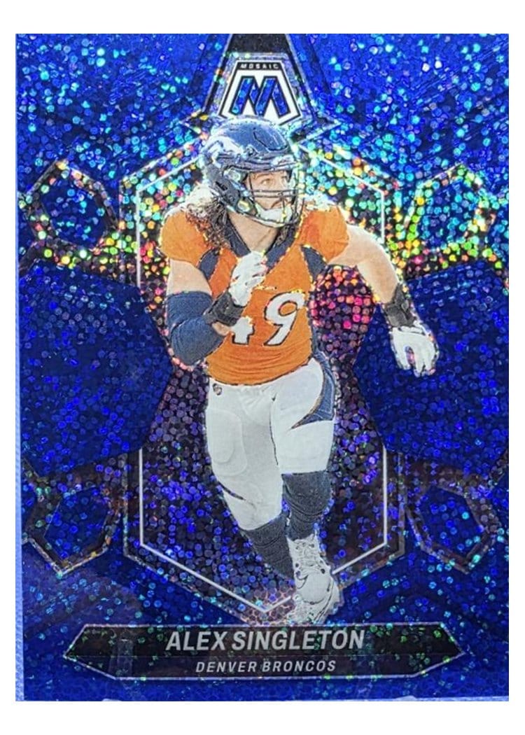 2024 Panini Mosaic Base Set Alex Singleton Blue Sparkle #69 card