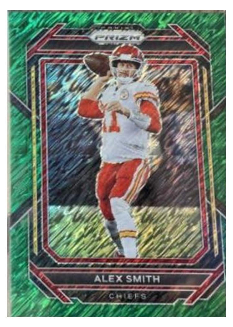2022 Panini Prizm Base Set Alex Smith Green Shimmer #147 card