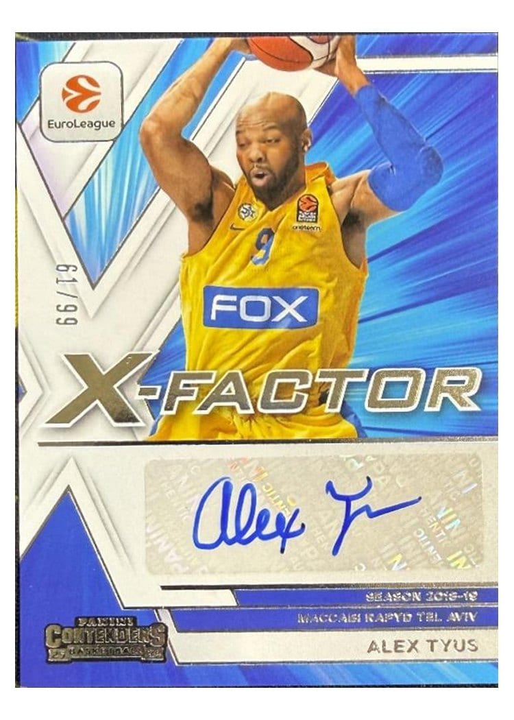 2025 Panini Contenders EuroLeague X-Factor Autograph Alex Tyus #7 card