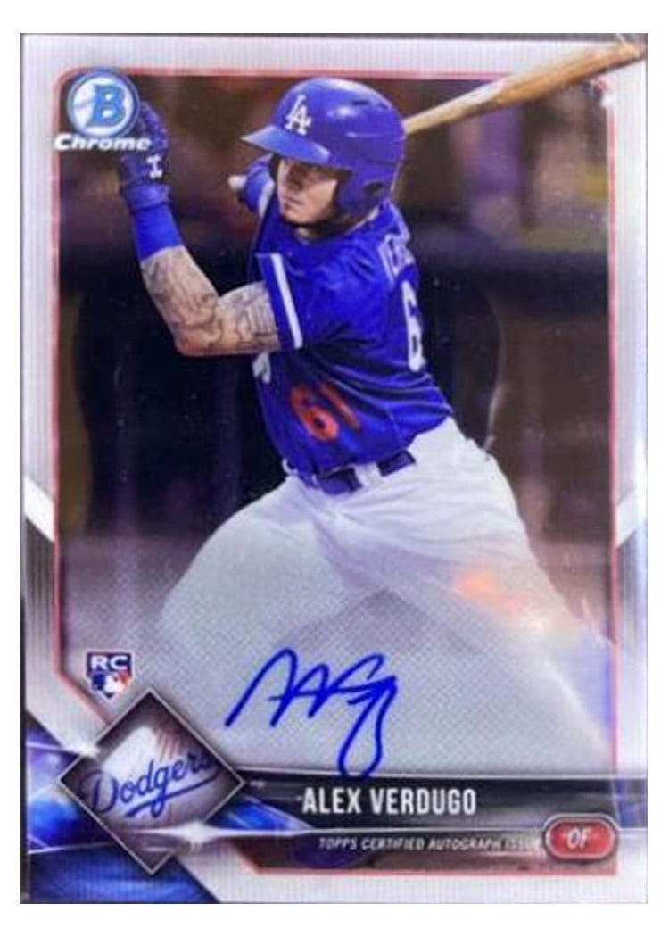 2018 Bowman Chrome Rookie Autographs Alex Verdugo #CRA-AV card
