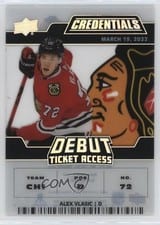 2022-23 Upper Deck Credentials Acetate Debut Ticket Access Alex Vlasic #DTA-AV card