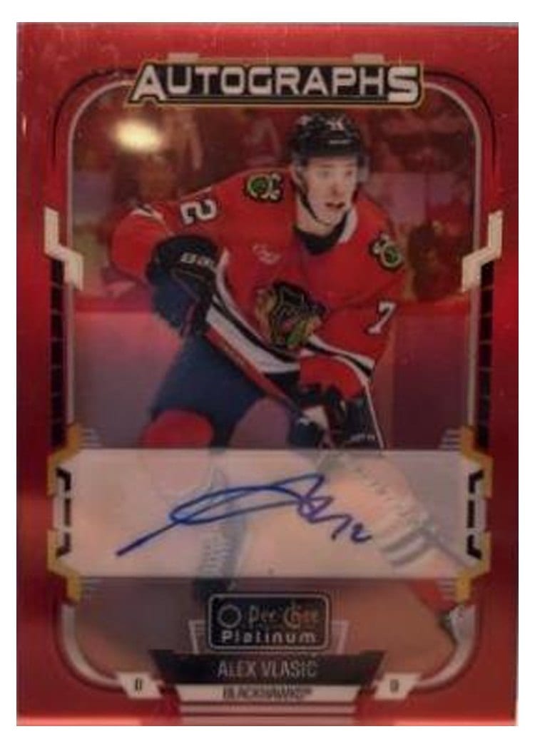 2025-26 O-Pee-Chee Platinum Red Rainbow Autos Alex Vlasic #RA-AV card