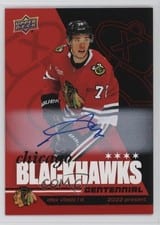 2025-26 Upper Deck Chicago Blackhawks Centennial Red Hot Autos Alex Vlasic #58 card
