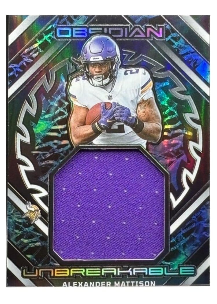 2023 Panini Obsidian Unbreakable Memorabilia Alexander Mattison #17 card