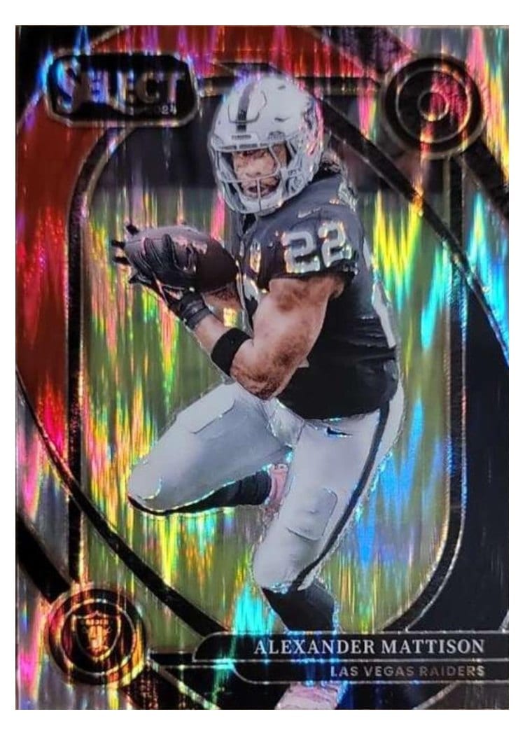 2024 Panini Select Base Set Alexander Mattison Black Red Prizm Shock #204 card