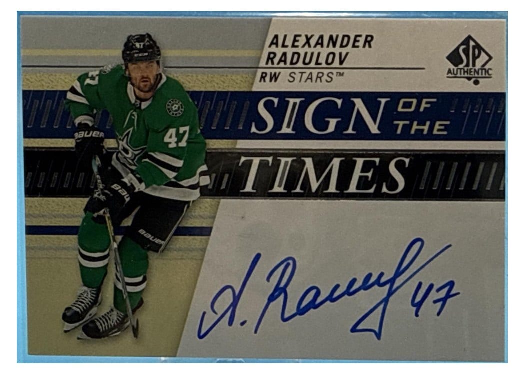 2019-20 SP Authentic Sign of the Times Alexander Radulov #SOTT-AR card