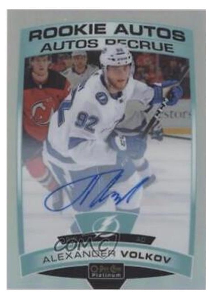 2019-20 O-Pee-Chee Platinum Rookie Autos Alexander Volkov #R-AV card